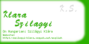 klara szilagyi business card