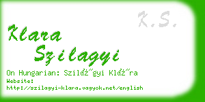 klara szilagyi business card